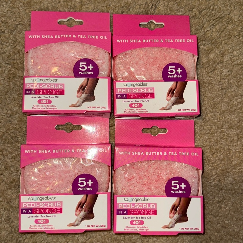 Spongeable - Pedi-scrub in a sponge - lavender tea tree oil - 4 count